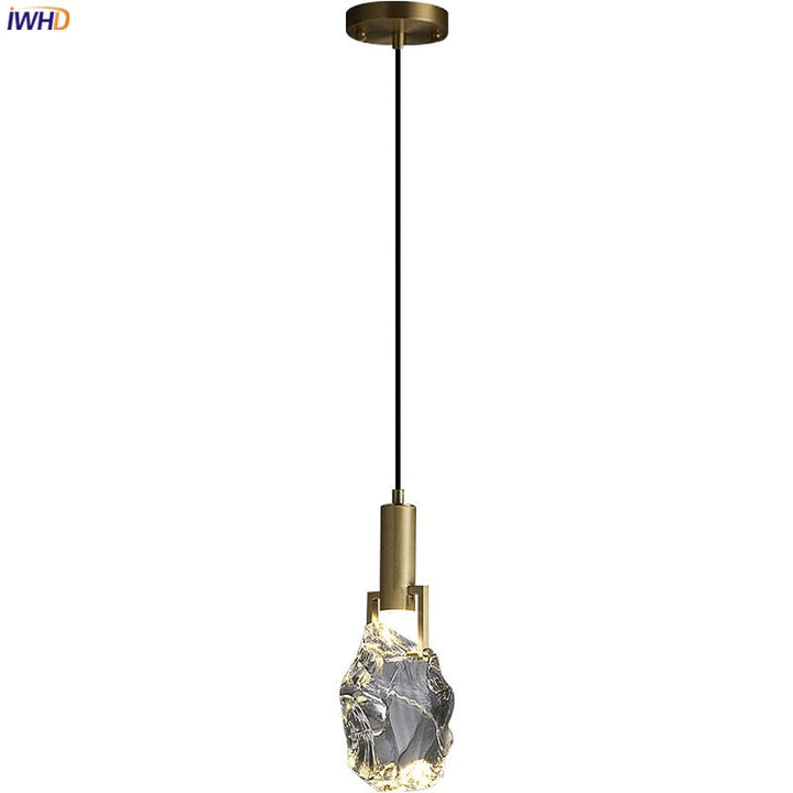 Kristy Moderno Goccia Cristallo Lampade a Sospensione Ottone