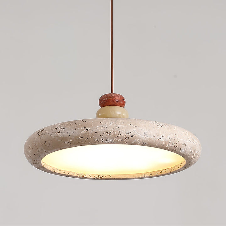 Cuvarora lampada a sospensione in travertino giallo
