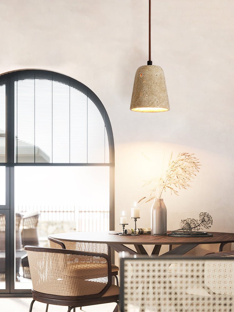 Earthy travertino Cone lampada a sospensione