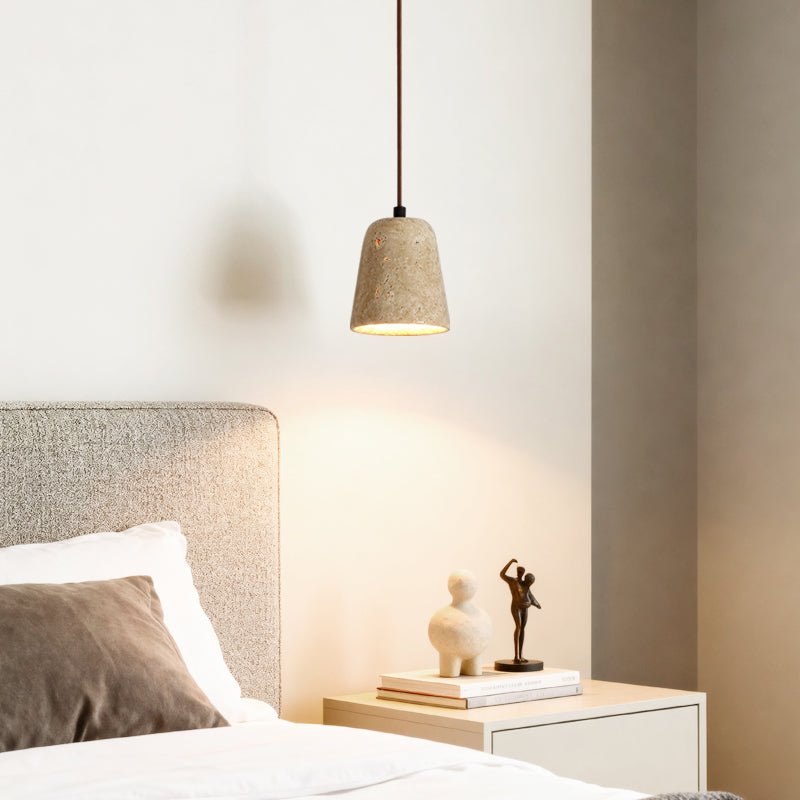 Earthy travertino Cone lampada a sospensione