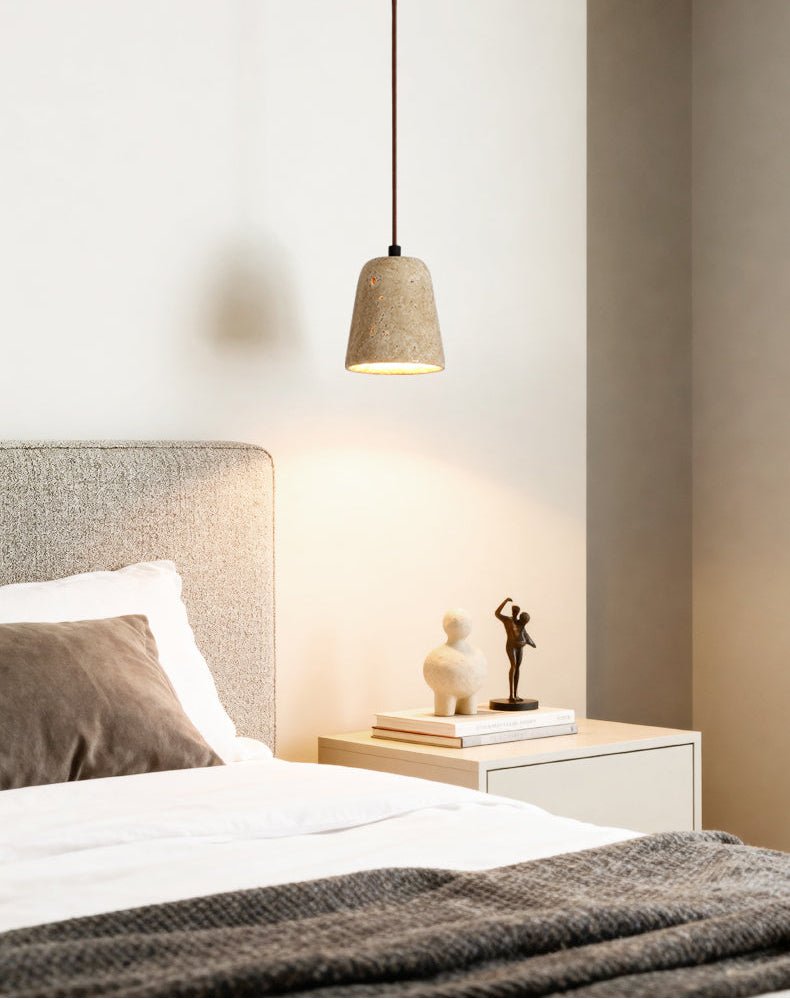 Earthy travertino Cone lampada a sospensione