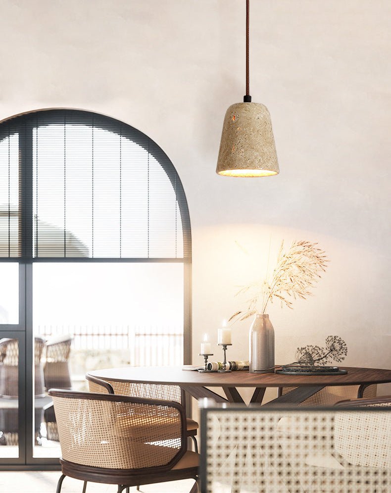 Earthy travertino Cone lampada a sospensione