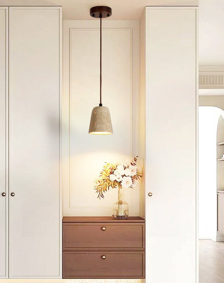 Earthy travertino Cone lampada a sospensione