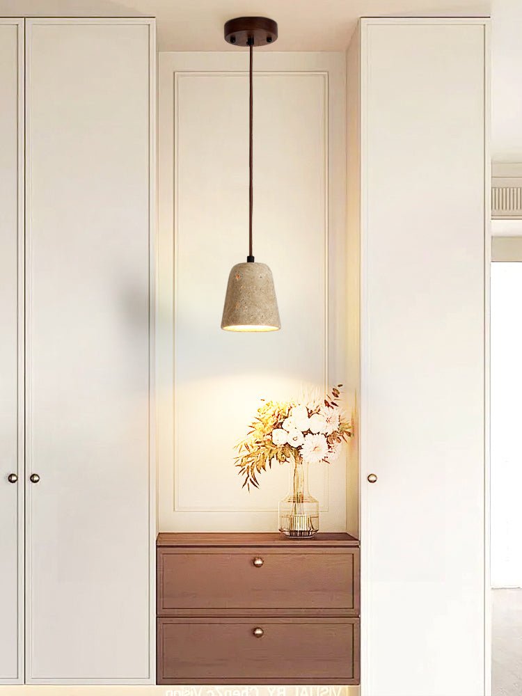 Earthy travertino Cone lampada a sospensione