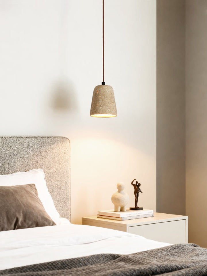 Earthy travertino Cone lampada a sospensione