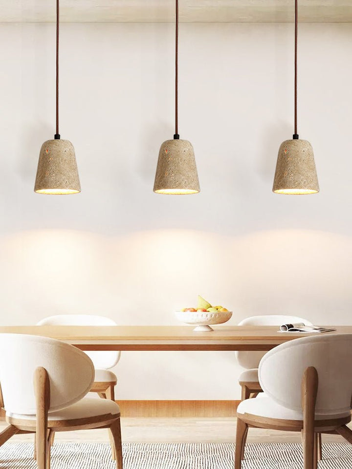Earthy travertino Cone lampada a sospensione