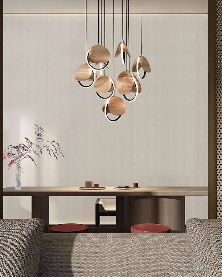 Avvelen lampada a sospensione in legno geometrico