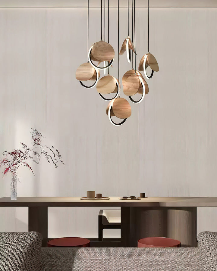Avvelen lampada a sospensione in legno geometrico