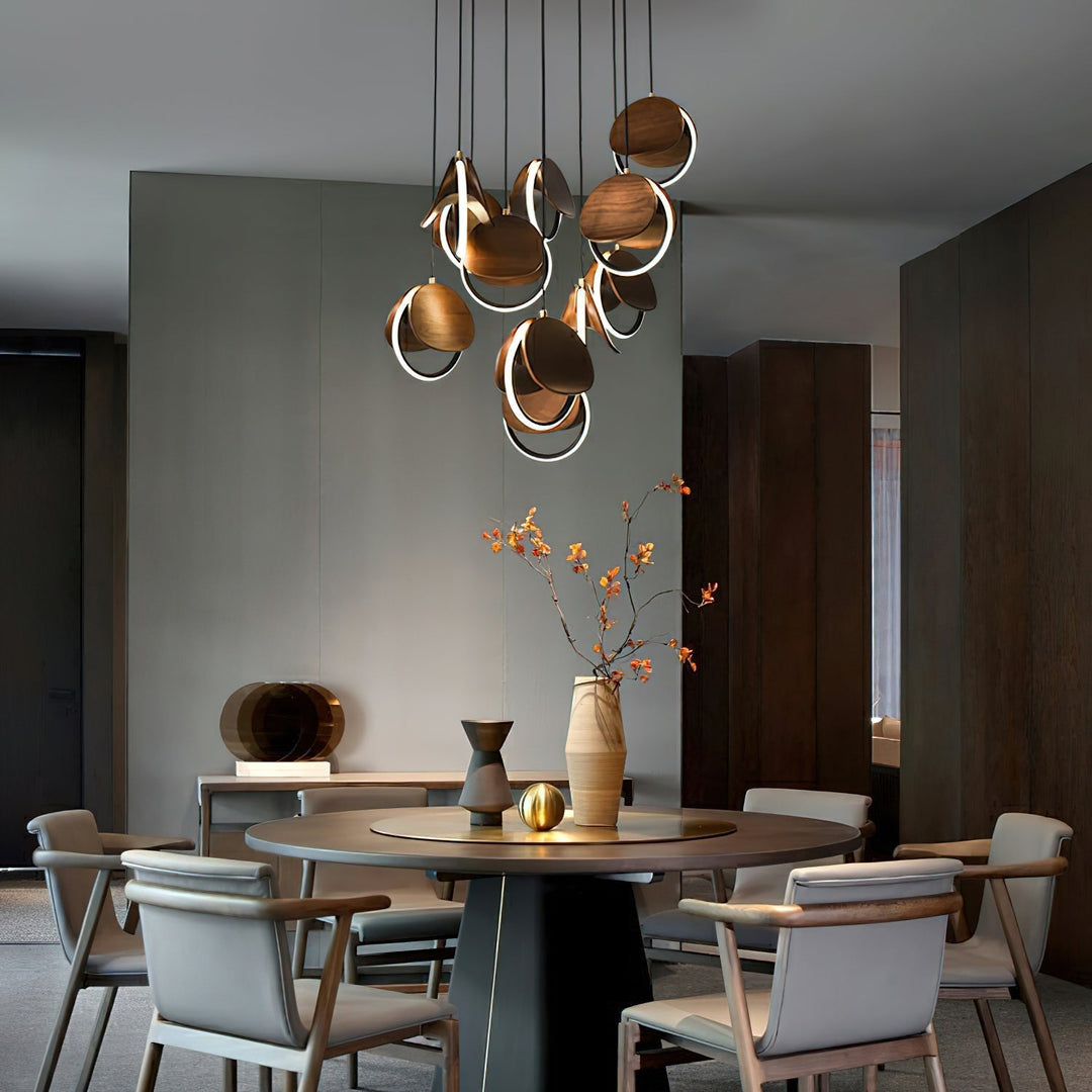 Avvelen lampada a sospensione in legno geometrico