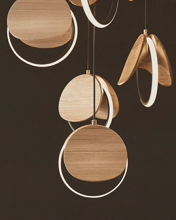Avvelen lampada a sospensione in legno geometrico