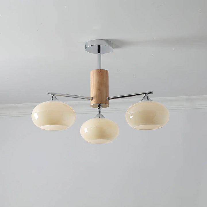 Srra lampadario in vetro Persimmon di metà secolo 8 luci