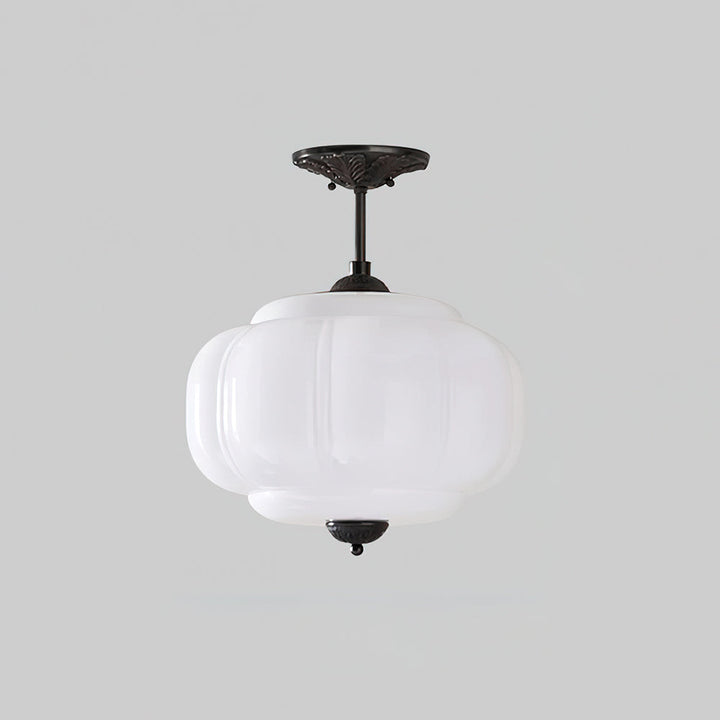 Eldio Green Glass Semi Flush Mount Light - Letslighting