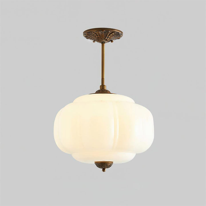 Eldio Green Glass Semi Flush Mount Light - Letslighting