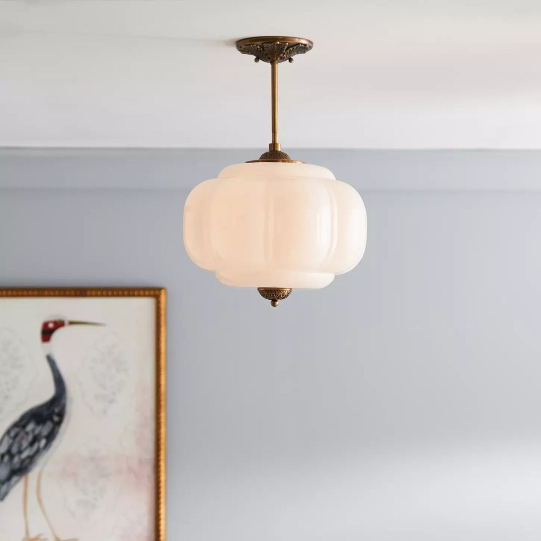 Eldio Green Glass Semi Flush Mount Light - Letslighting