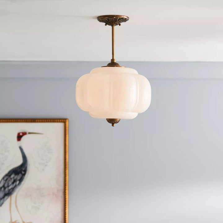 Eldio Green Glass Semi Flush Mount Light - Letslighting