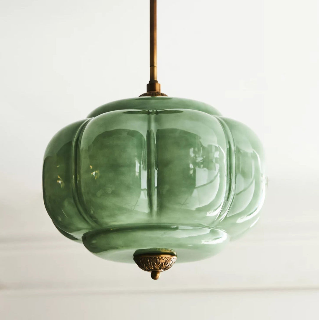 Eldio Green Glass Semi Flush Mount Light - Letslighting