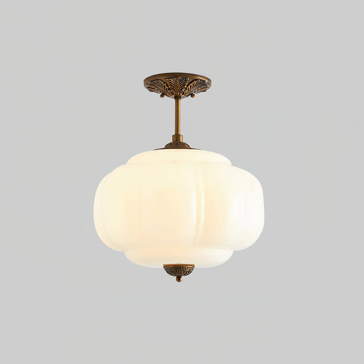 Eldio Green Glass Semi Flush Mount Light - Letslighting