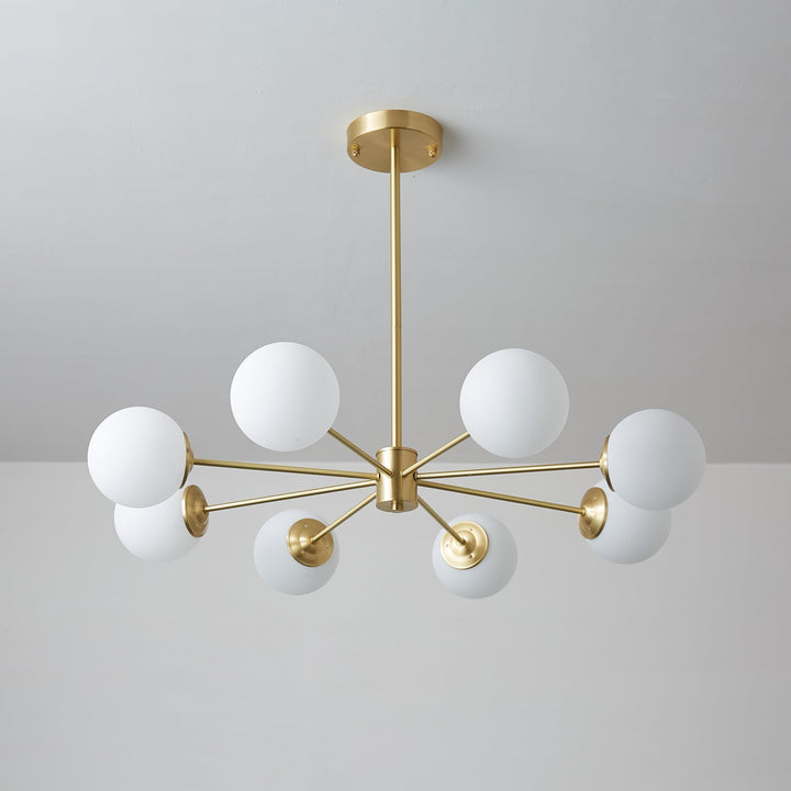 Velirora lampadario Elysium ottone sfere in vetro Smerigliato