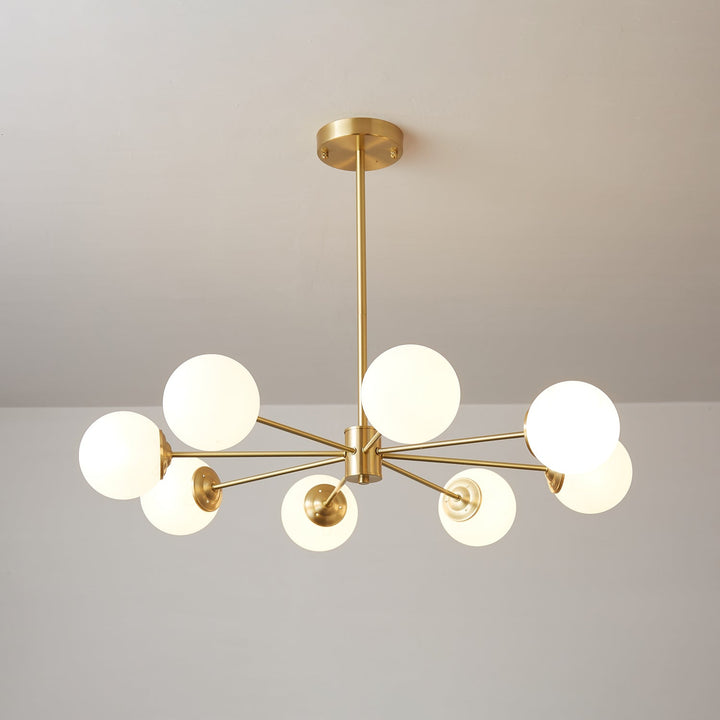 Velirora lampadario Elysium ottone sfere in vetro Smerigliato