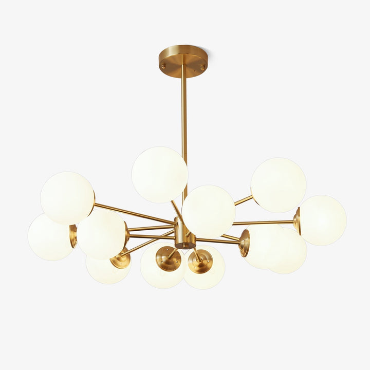 Velirora lampadario Elysium ottone sfere in vetro Smerigliato