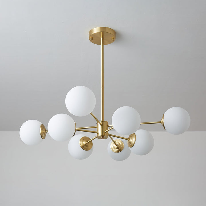 Velirora lampadario Elysium ottone sfere in vetro Smerigliato