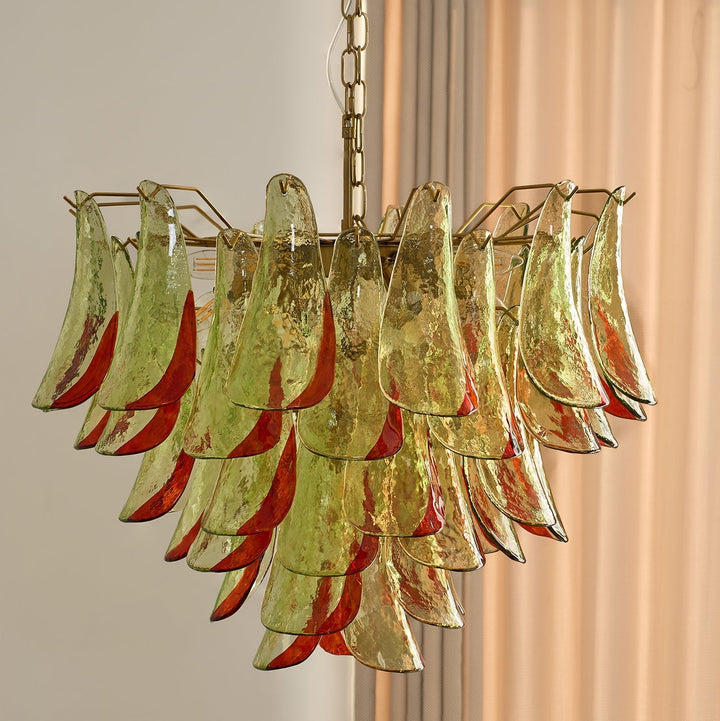 Celoraria lampadario vetro di Murano petali elegante