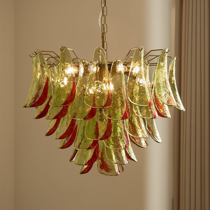 Celoraria lampadario vetro di Murano petali elegante