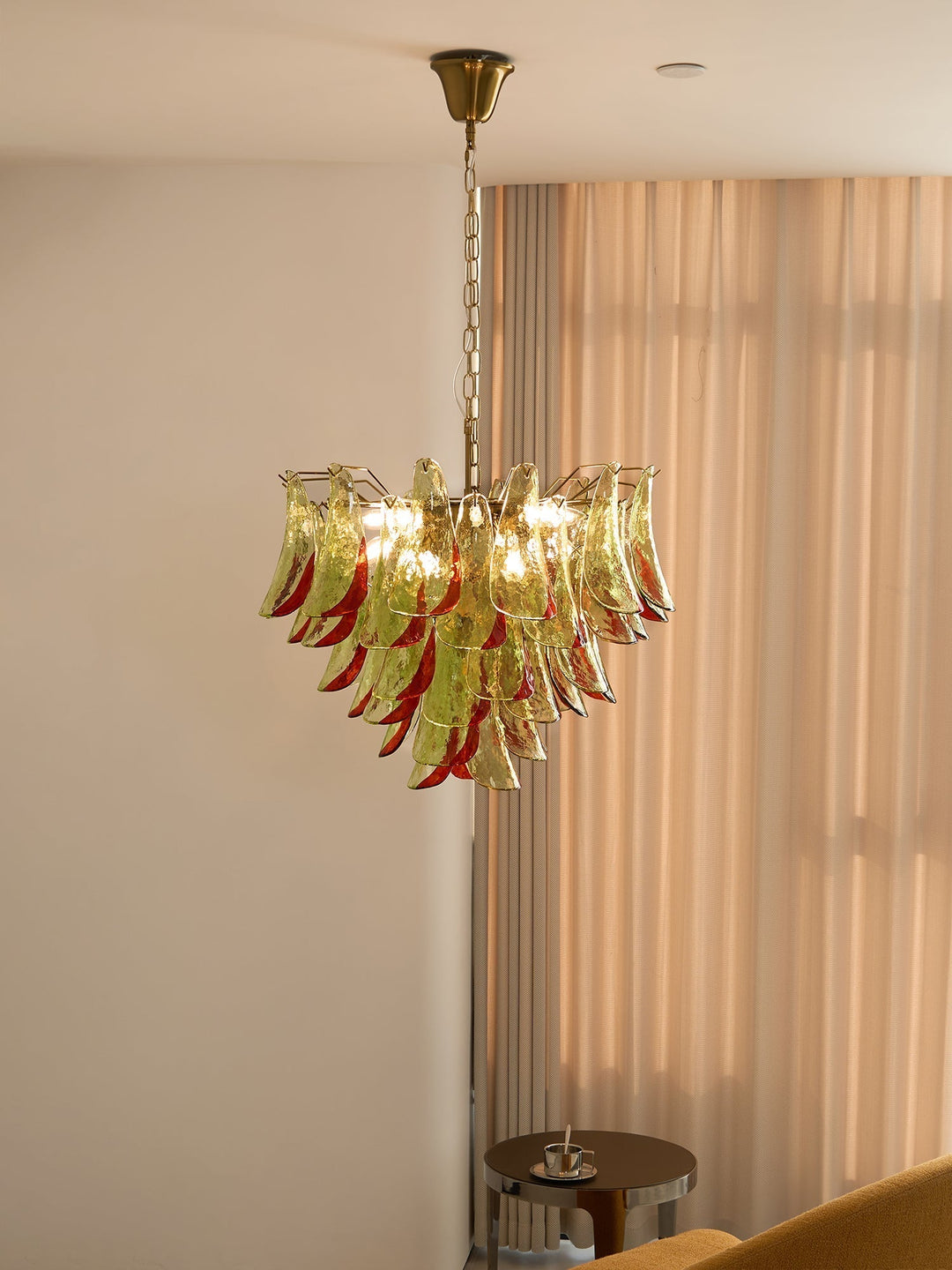 Celoraria lampadario vetro di Murano petali elegante