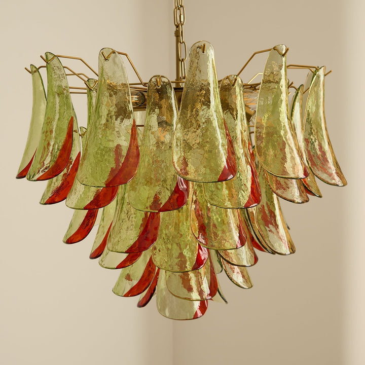Celoraria lampadario vetro di Murano petali elegante