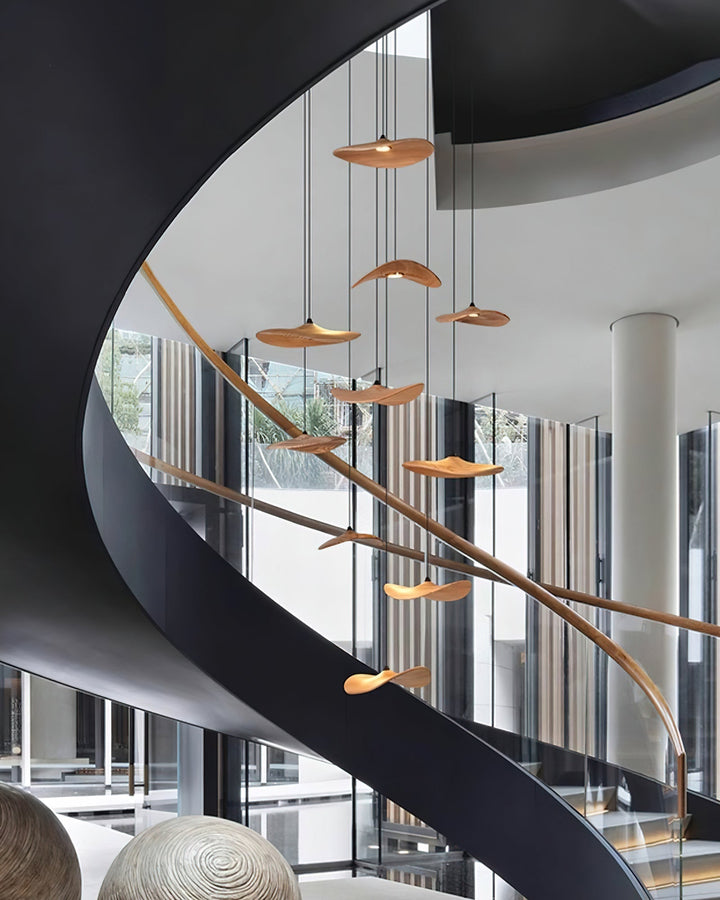 Abbott lampadario moderno minimalista foglia Vuota in legno