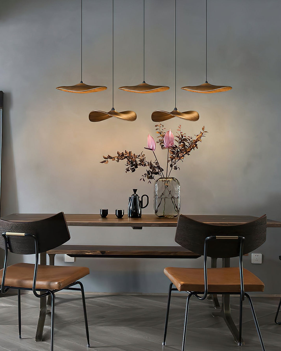Abbott lampadario moderno minimalista foglia Vuota in legno
