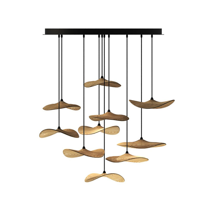 Abbott lampadario moderno minimalista foglia Vuota in legno