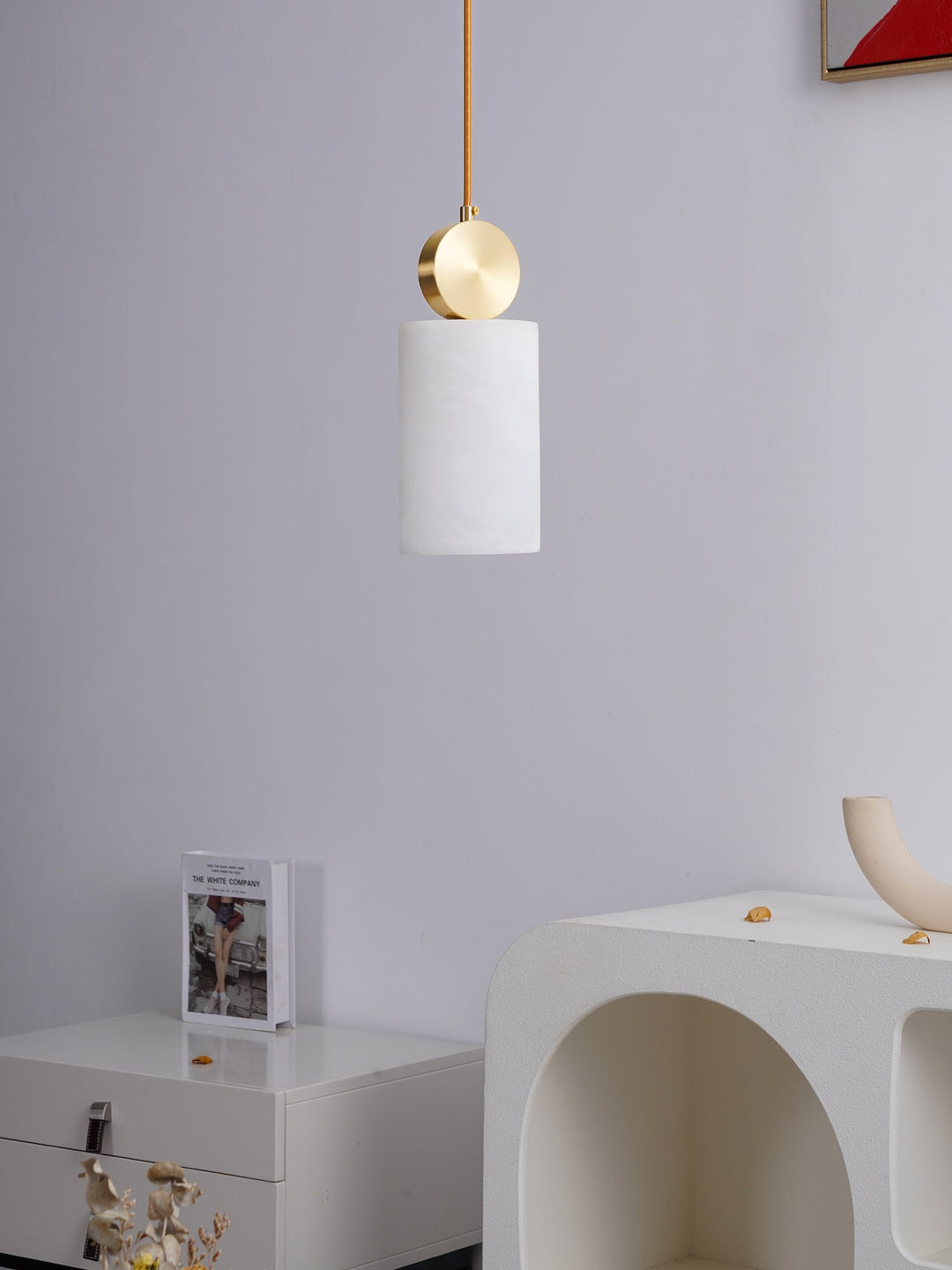 Salen lampada a sospensione alabastro e ottone