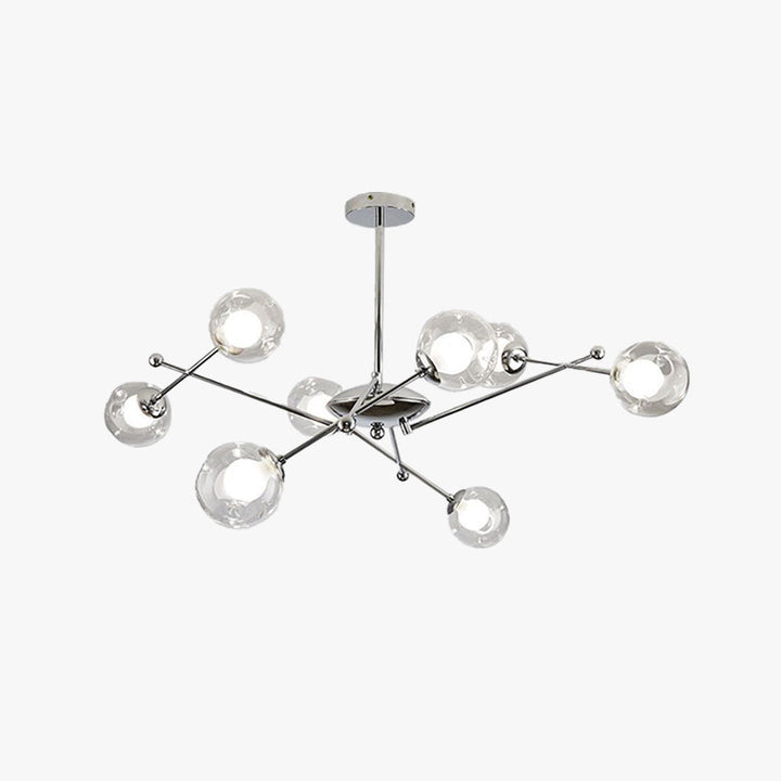 Valentina Moderno Metallo/Vetro Lux Lampadario Cromo Camera da letto/Soggiorno