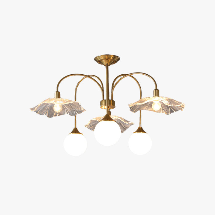 Valentina Nordico Metallo/Vetro Lux Lampadario Brass Camera da letto/Soggiorno