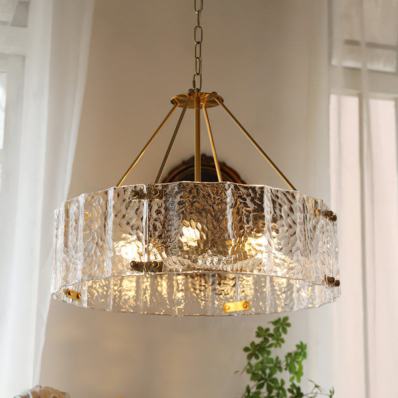 Virelix lampadario in vetro a Tamburo cilindrico