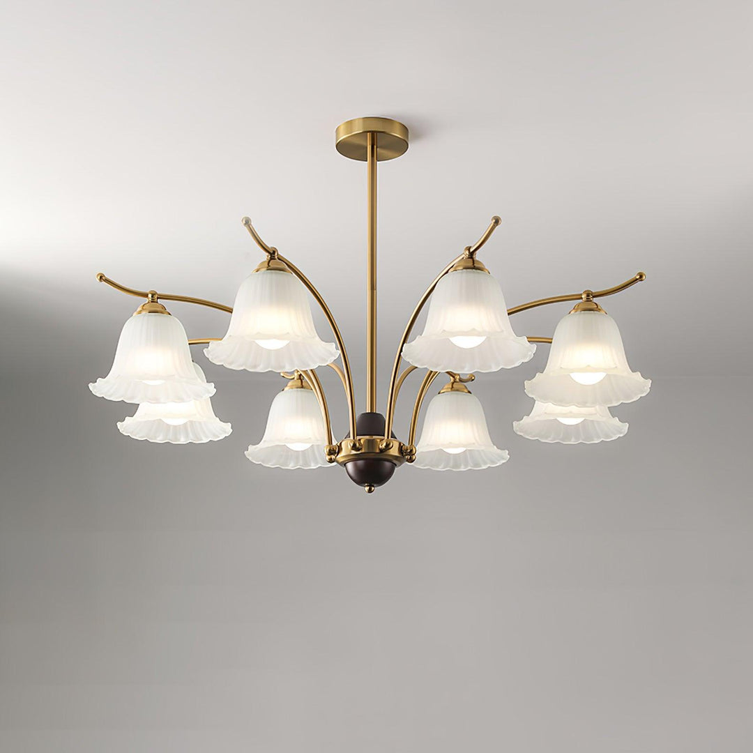 Ohel lampadario in ottone con Paralume in alabastro