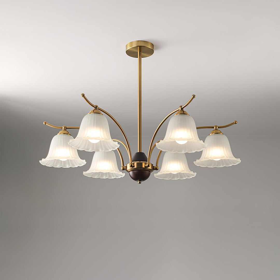 Ohel lampadario in ottone con Paralume in alabastro