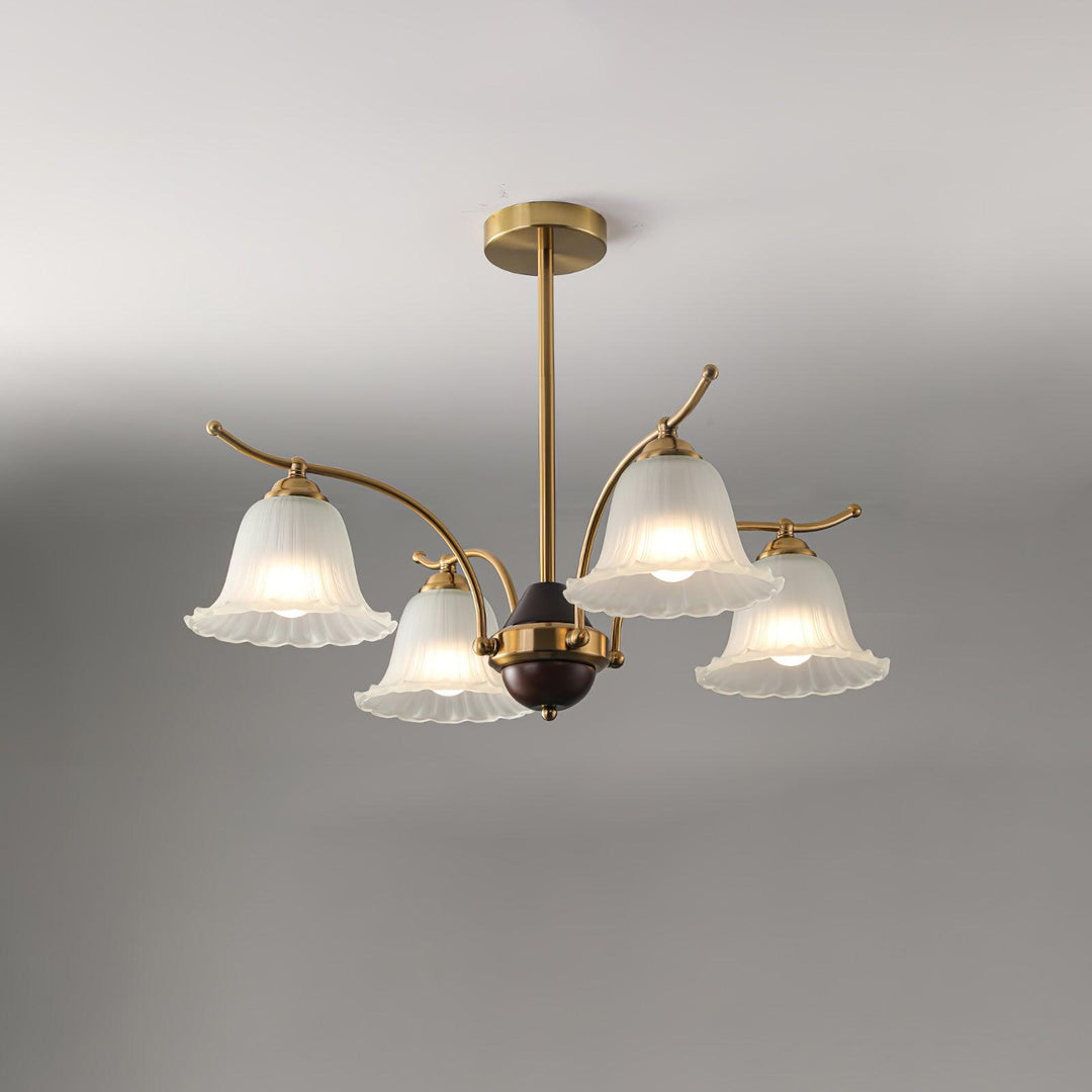 Ohel lampadario in ottone con Paralume in alabastro