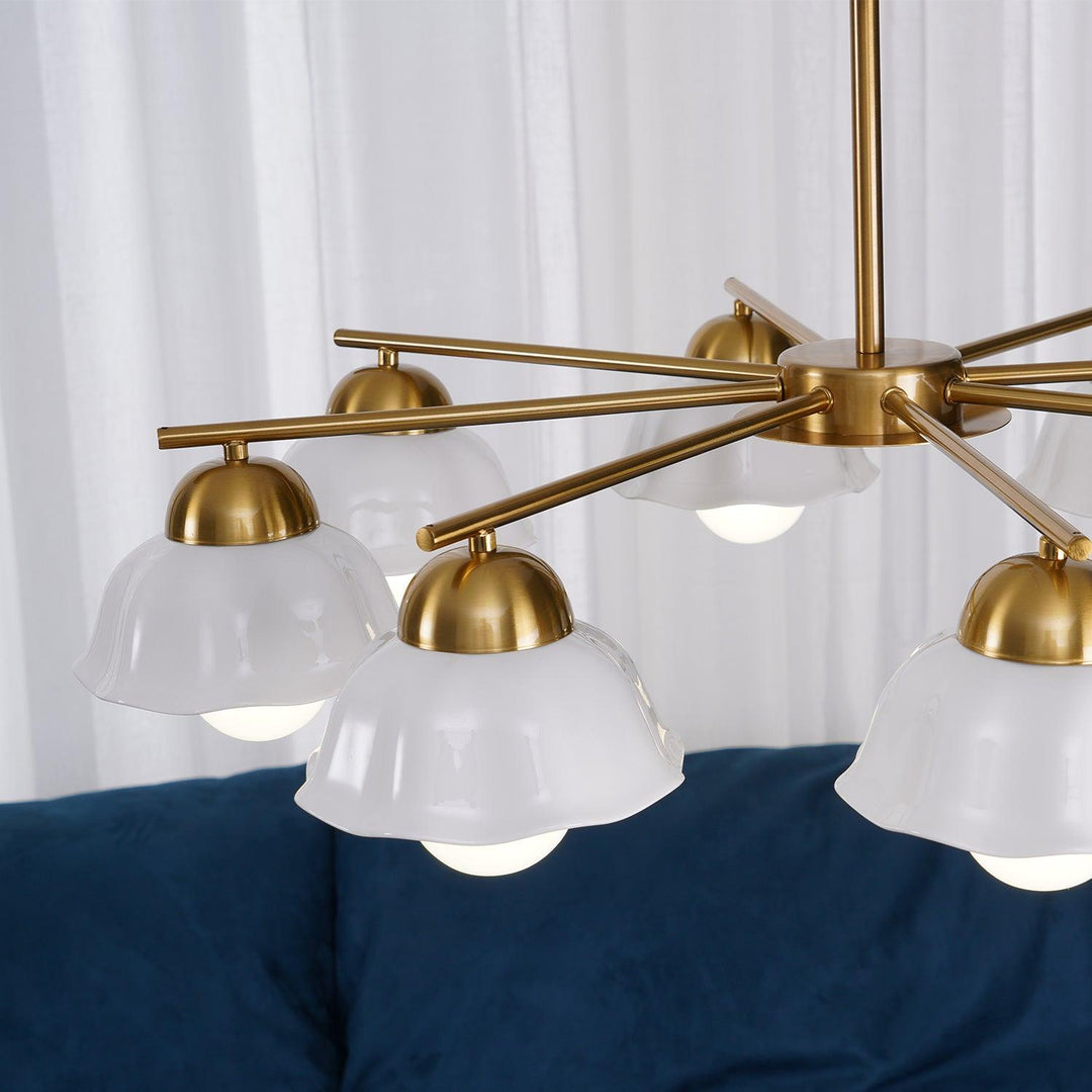 Zasila lampadario Nordico Arte Fiorita Ombra in Ceramica floreale