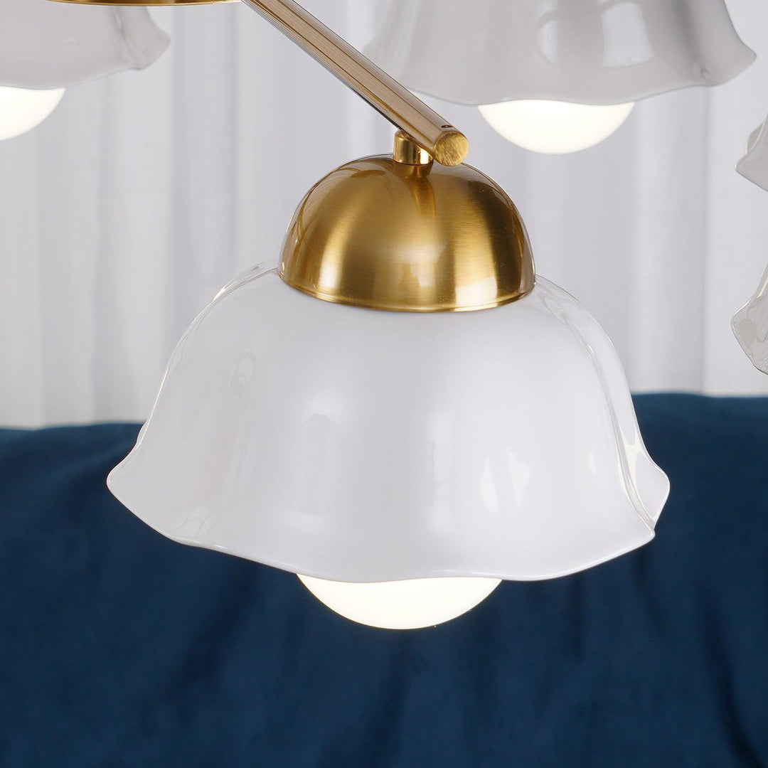 Zasila lampadario Nordico Arte Fiorita Ombra in Ceramica floreale