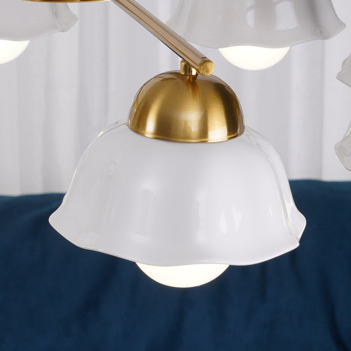 Zasila lampadario Nordico Arte Fiorita Ombra in Ceramica floreale