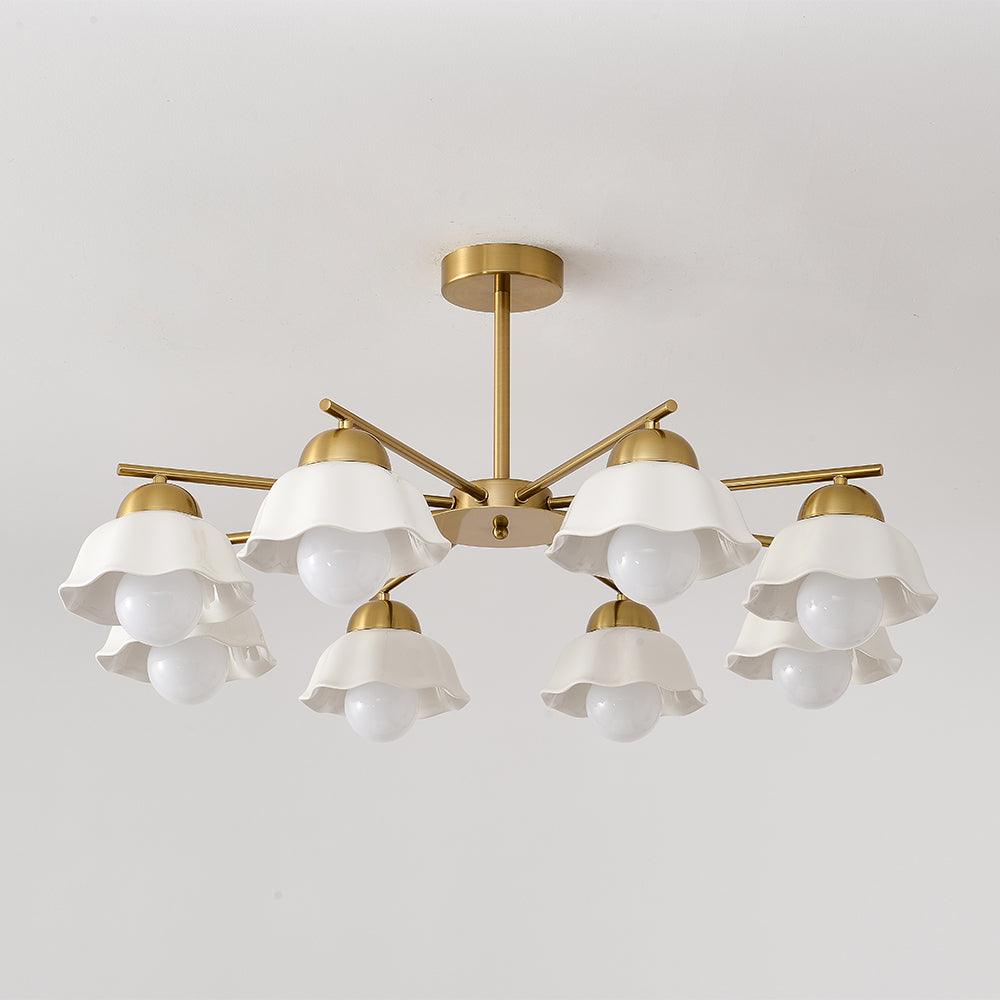 Zasila lampadario Nordico Arte Fiorita Ombra in Ceramica floreale