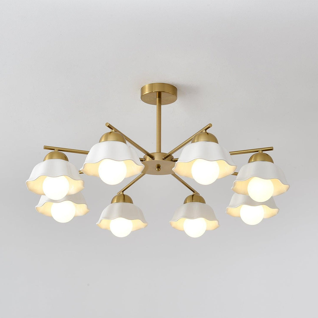 Zasila lampadario Nordico Arte Fiorita Ombra in Ceramica floreale