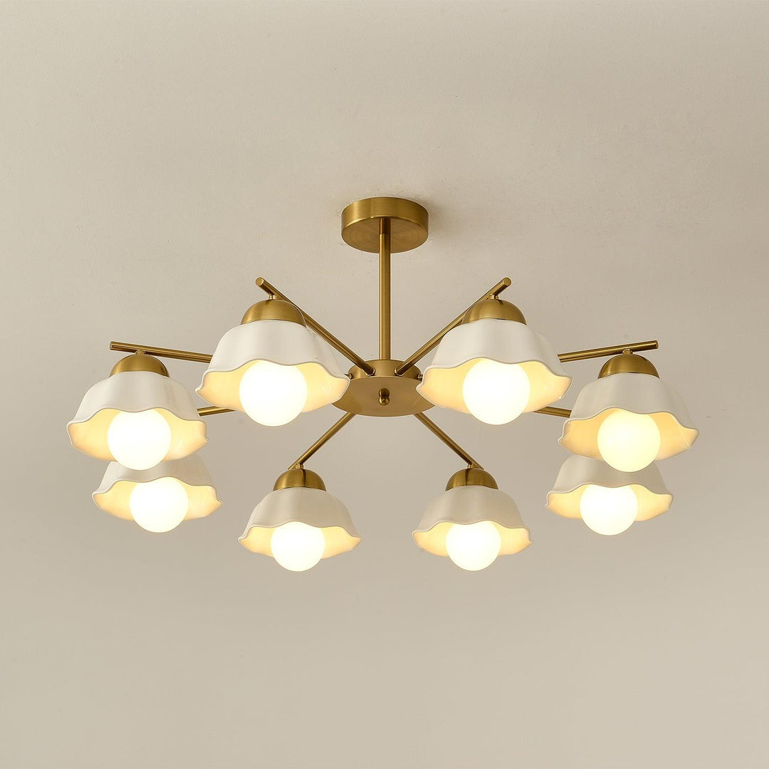 Zasila lampadario Nordico Arte Fiorita Ombra in Ceramica floreale