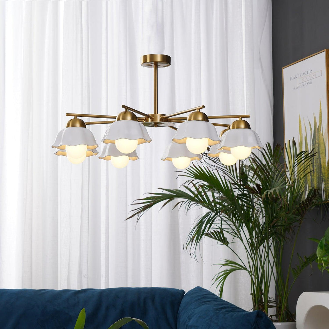 Zasila lampadario Nordico Arte Fiorita Ombra in Ceramica floreale
