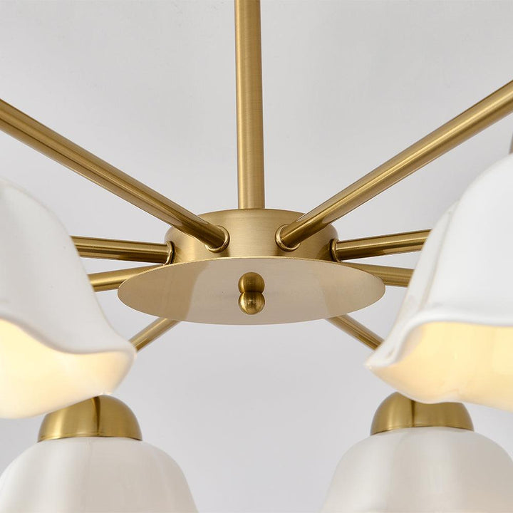 Zasila lampadario Nordico Arte Fiorita Ombra in Ceramica floreale