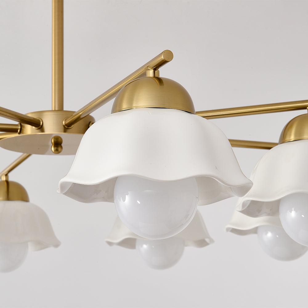 Zasila lampadario Nordico Arte Fiorita Ombra in Ceramica floreale