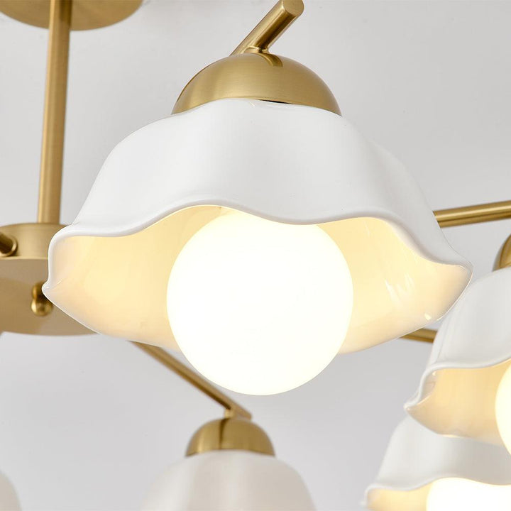 Zasila lampadario Nordico Arte Fiorita Ombra in Ceramica floreale