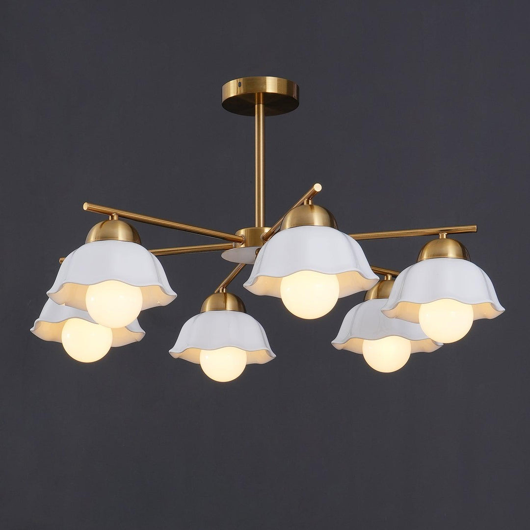 Zasila lampadario Nordico Arte Fiorita Ombra in Ceramica floreale